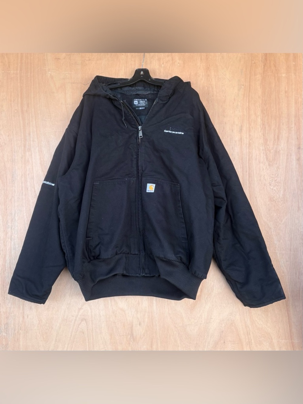 Carhartt Black Work Zip Jacket with Yellow Logo Patch